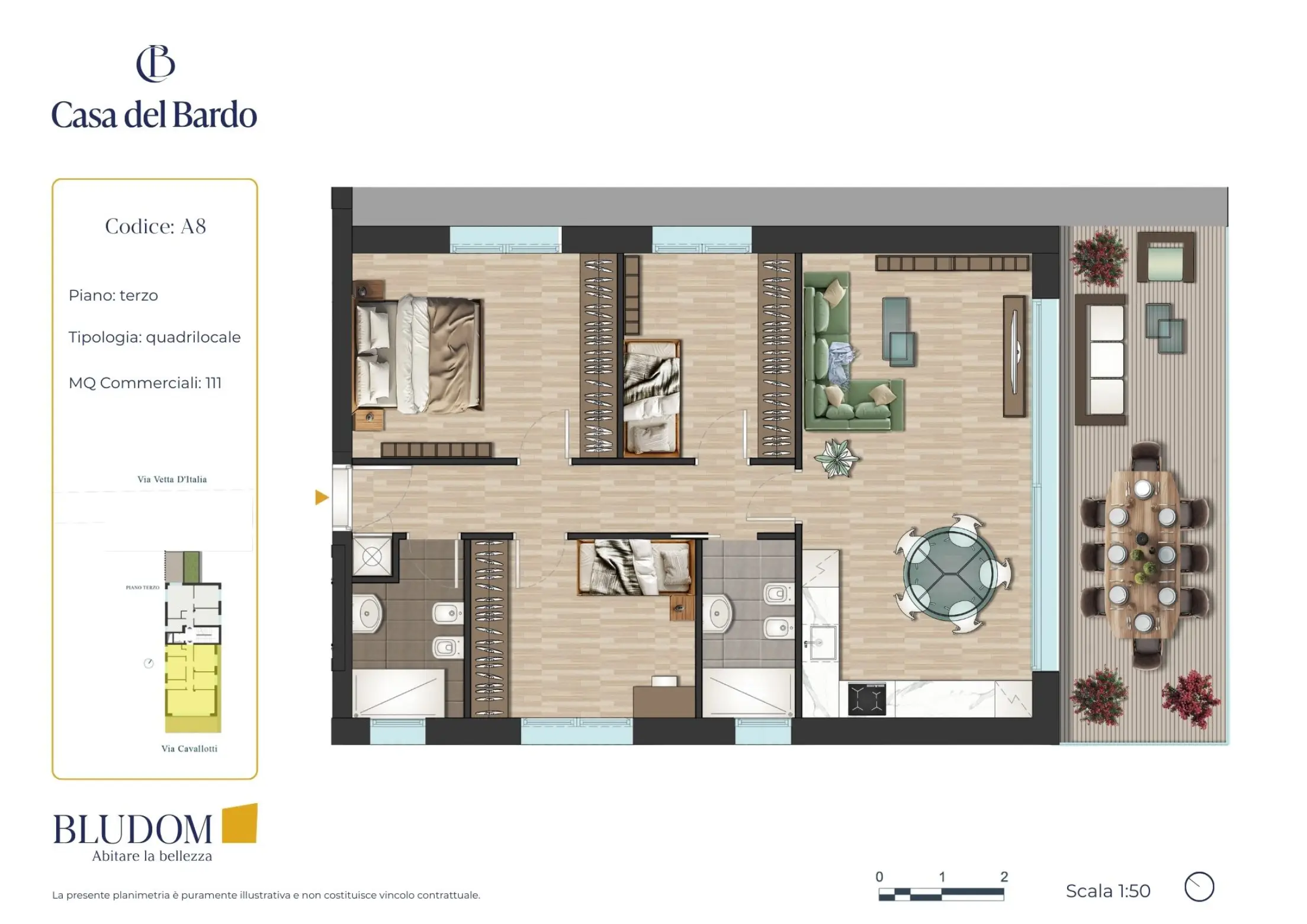 Appartamento quadrilocale piano terzo